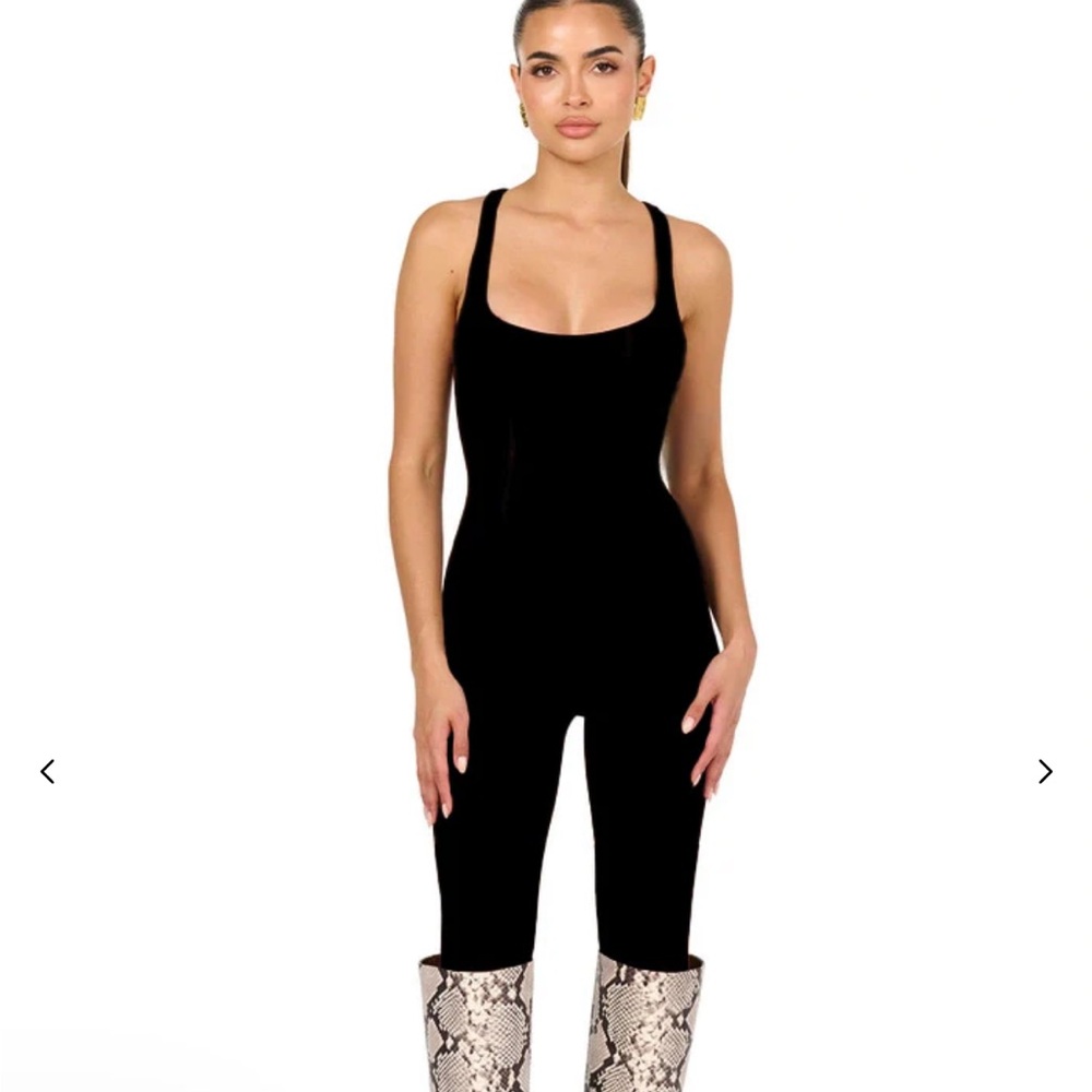 naked wardrobe Black Scoop Neck Jumpsuit